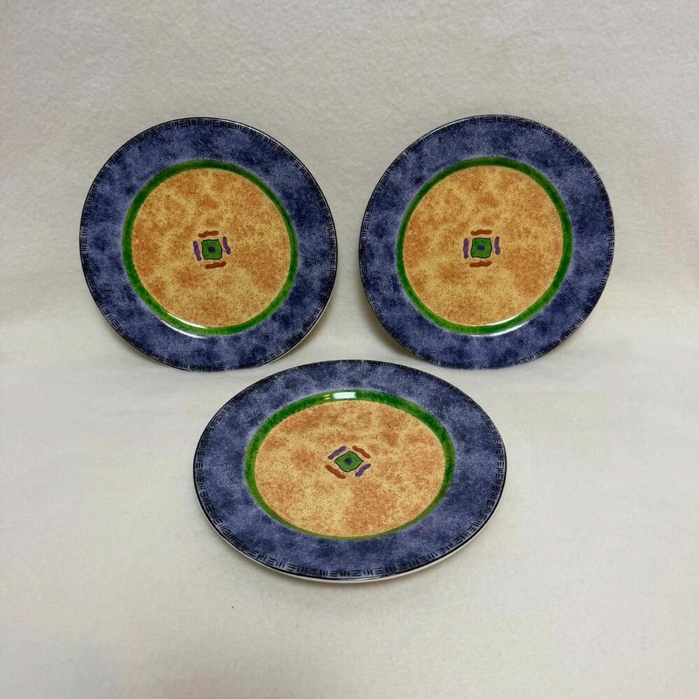 Vintage Sango Karma Pattern #4895 Dessert/Salad Plates Set of 3 MCM Geometric